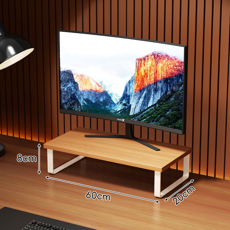 Erhöhter Holzoberfläche Metall Monitorständer mit Unterlage-Regal