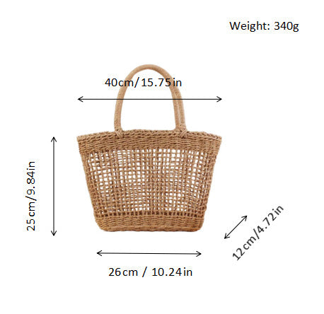 Handgefertigte Basttasche mit Feiner Struktur Brehn