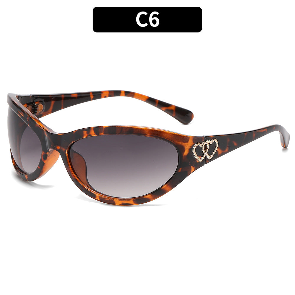 Elegante Herz-Akzent Katzenaugen-Sonnenbrille