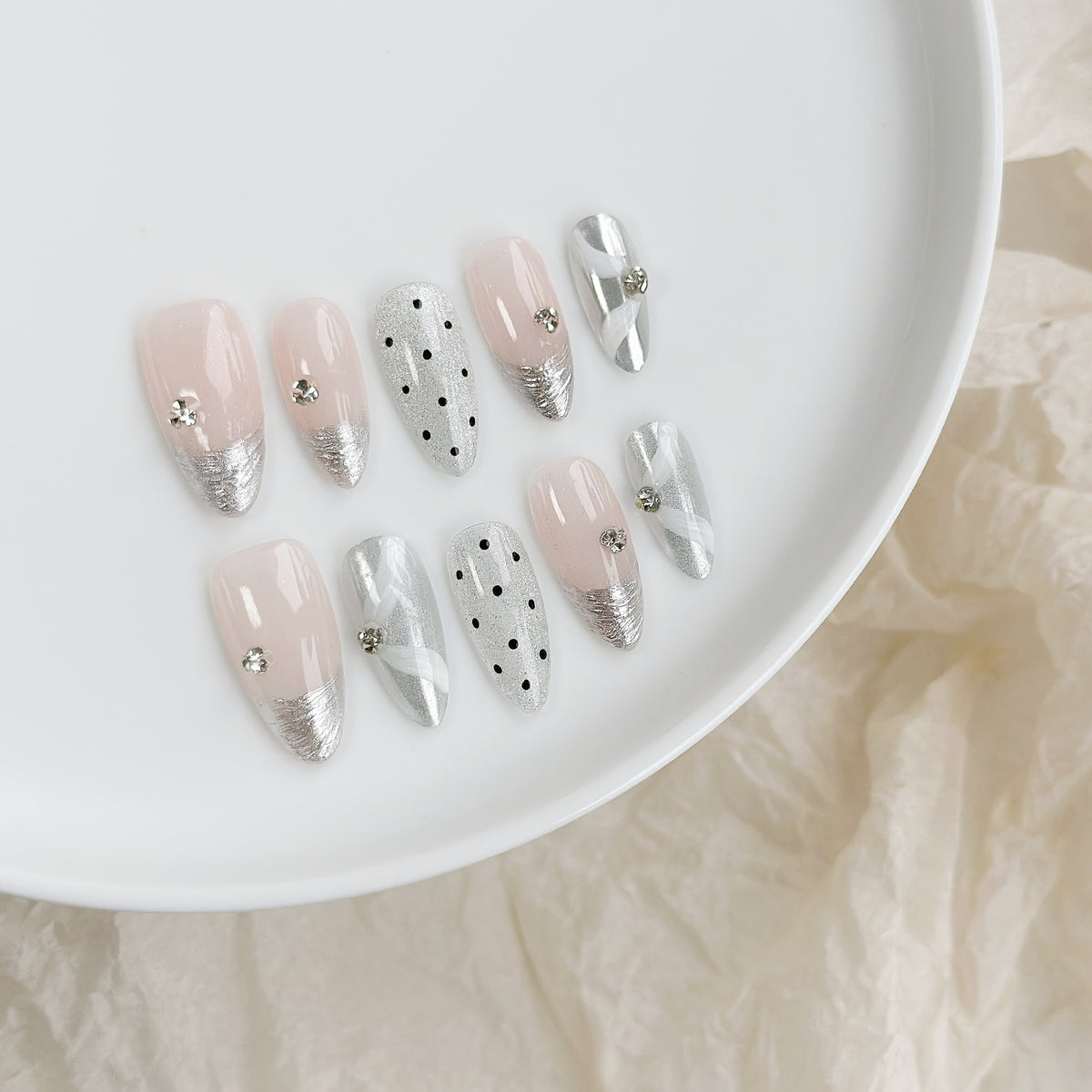 Schmetterlings-verzierte Press-On Nagelset