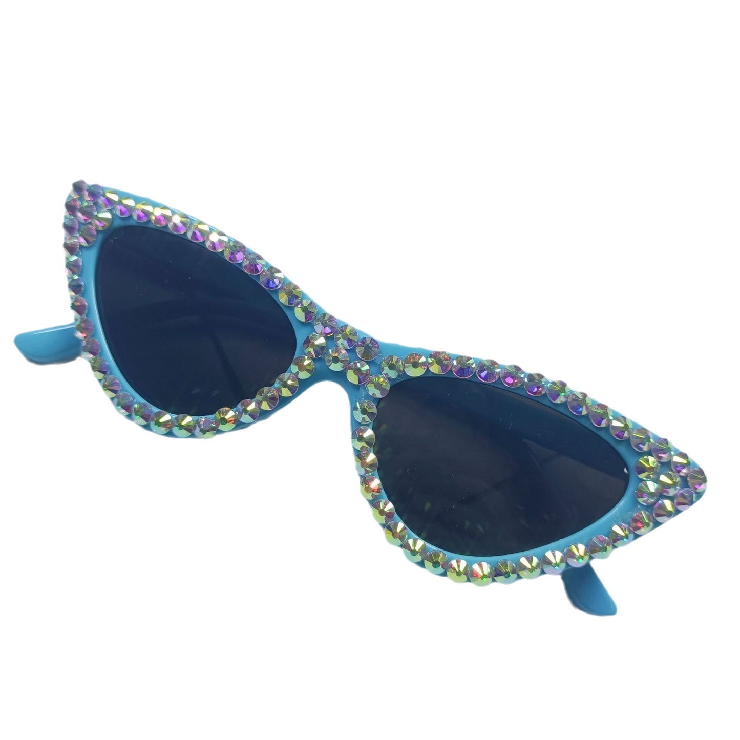 Damen Cat-Eye Sonnenbrille mit funkelndem Kristallbesatz Brehn