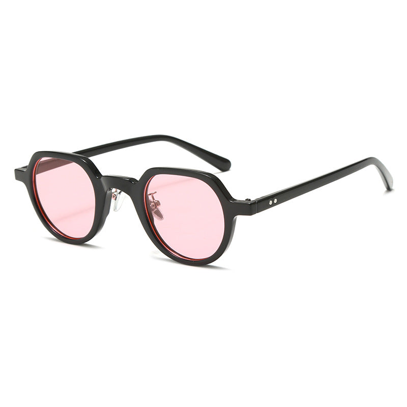 Damen runde Sonnenbrille mit modernem Kunststoffrahmen und UV-Schutz Brehn