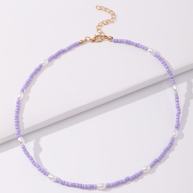 Perlen- und Perlenbesatz Choker-Halskette Brehn