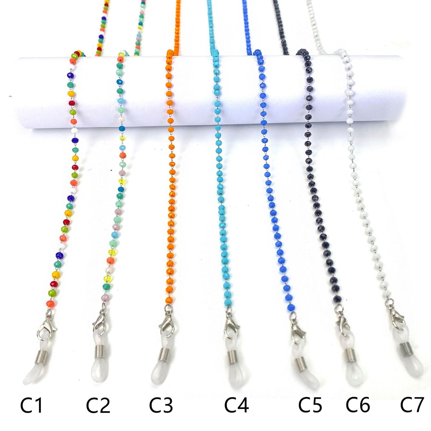 Farbige Perlenbrille Kette Brehn