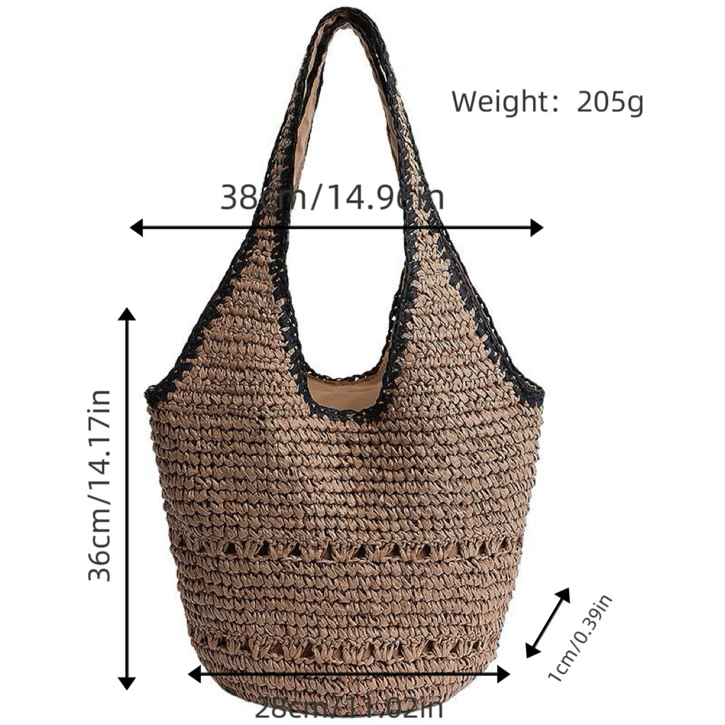 Handtasche Aus Geflochtenem Naturmaterial mit Minimalistischer Struktur Brehn