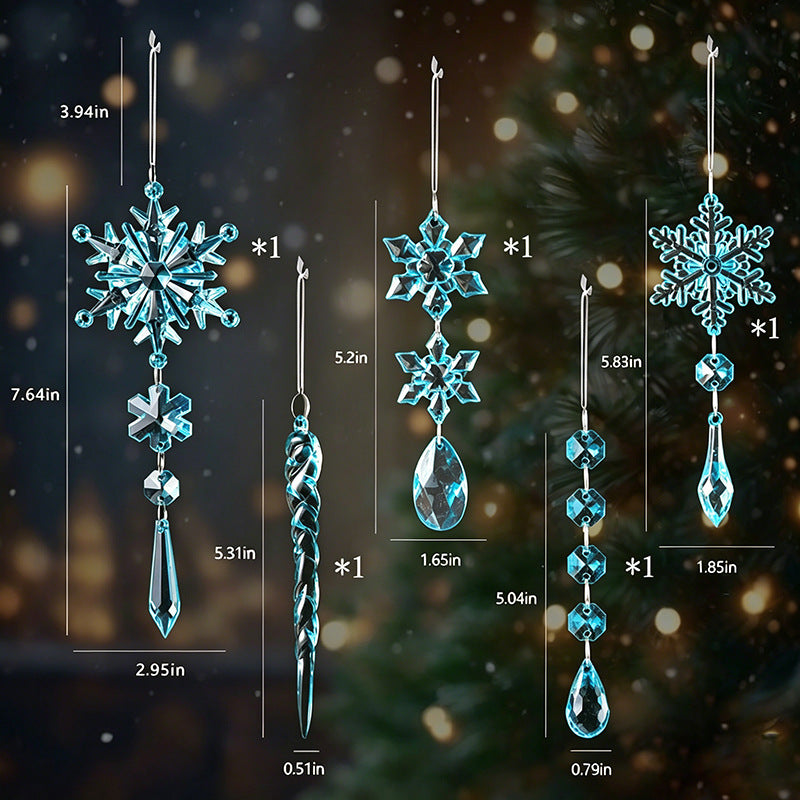 Kristall Schneeflocken Ornament Set