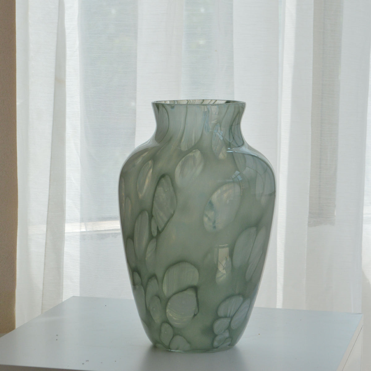 Mouth-blown gewölbte Glas dekorative Bodenvase Brehn