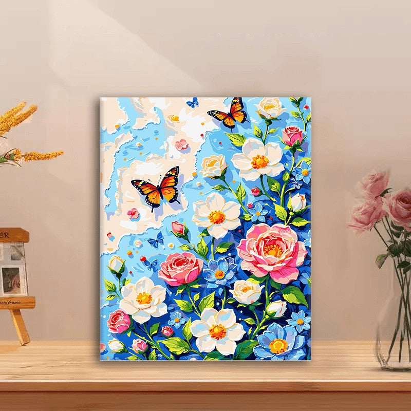 Floral Schmetterling Leinwanddruck Brehn