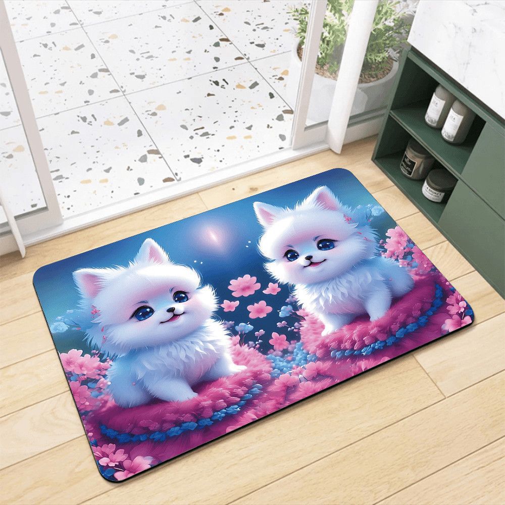 Adorabler Pomeranian-Themen Badezimmerteppich Brehn