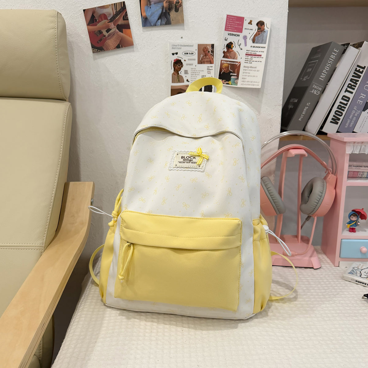 Stylische bedruckte Rucksack mit lustigen Charakterakzenten Brehn