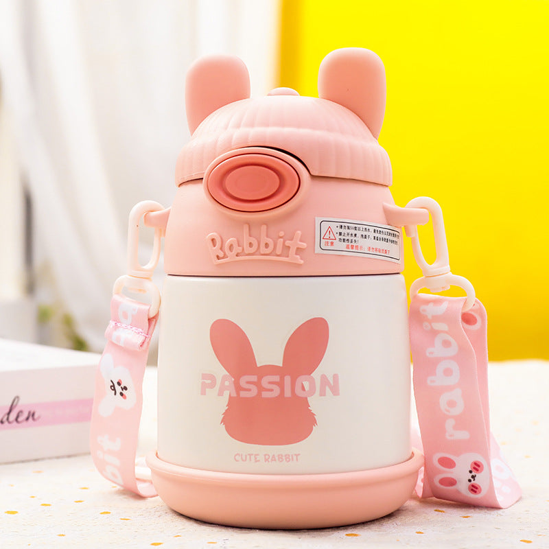 Damen Isolierte Trinkflasche mit niedlichem Hasen-Design Brehn