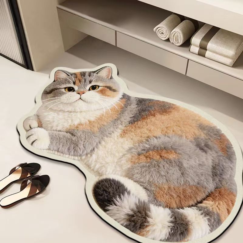 Gemütliche katzenförmige Badematte