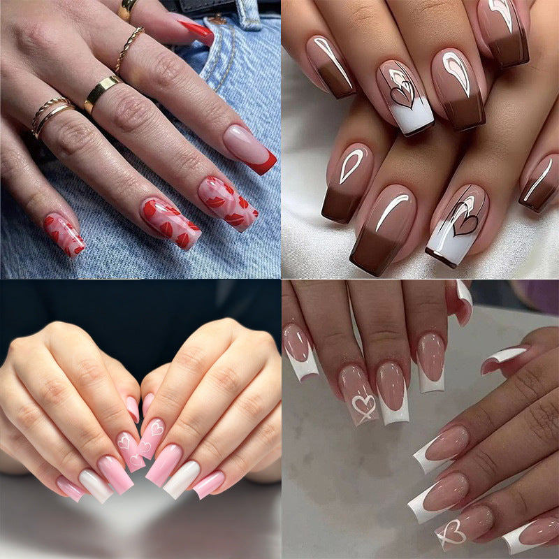 Herz-verzierte Gradient-Nagelkunst-Design Brehn