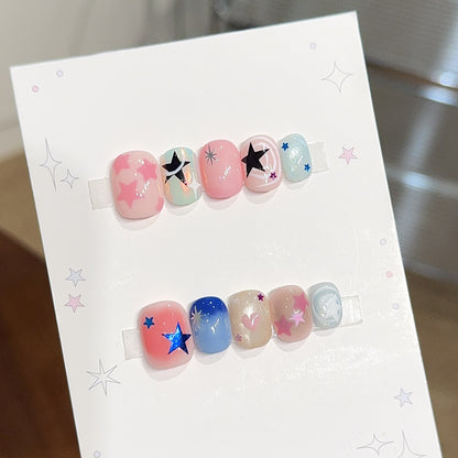 Kunstnägel mit Glamourösen Sternen Motiven Brehn