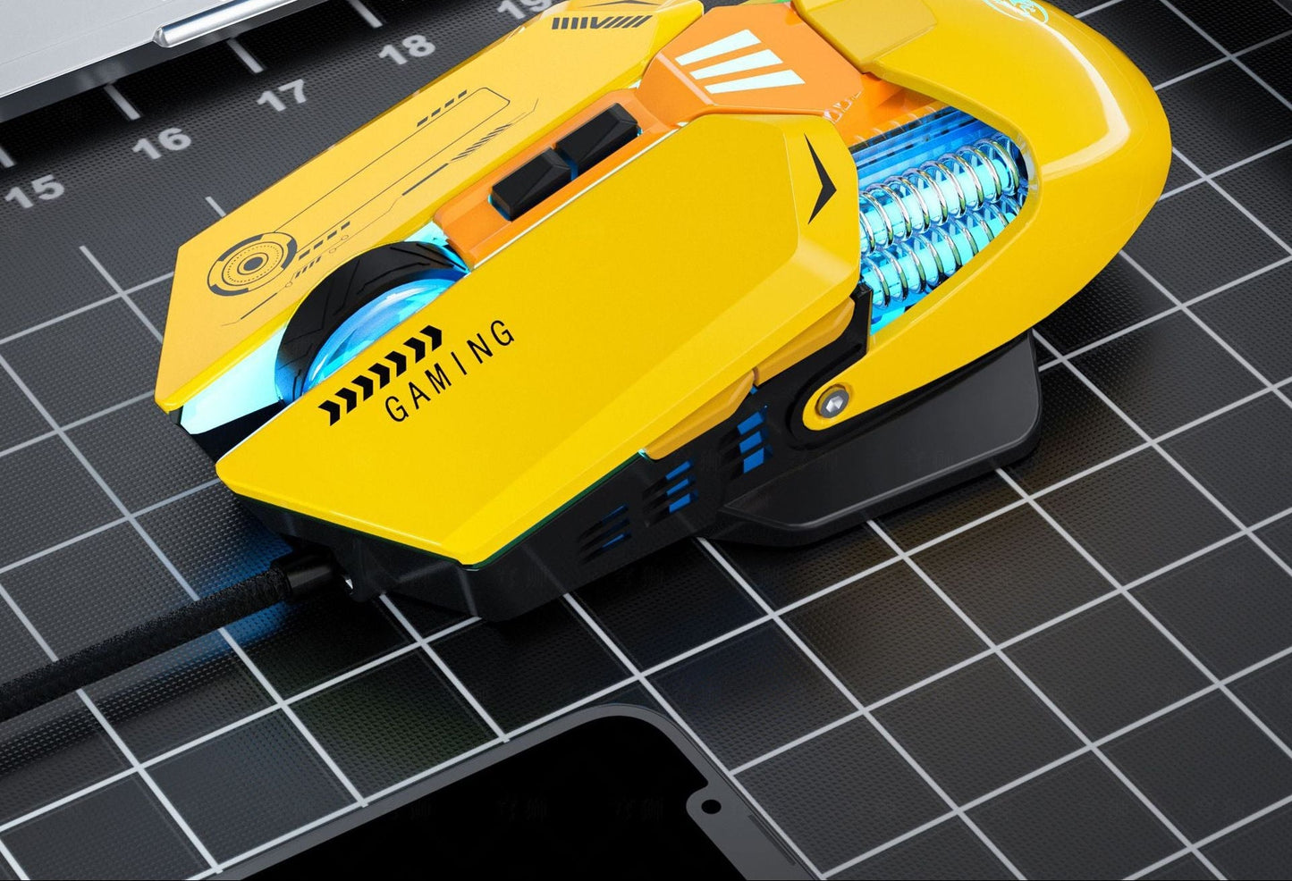 Ergonomische kabelgebundene Gaming-Maus mit anpassbarer RGB-Beleuchtung Brehn