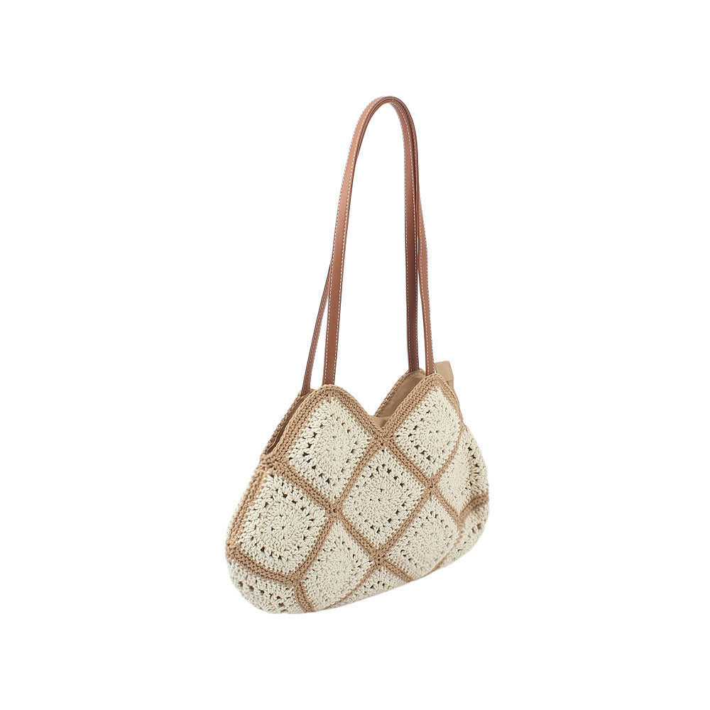 Häkel Tasche mit Eleganter Lederakzent Brehn