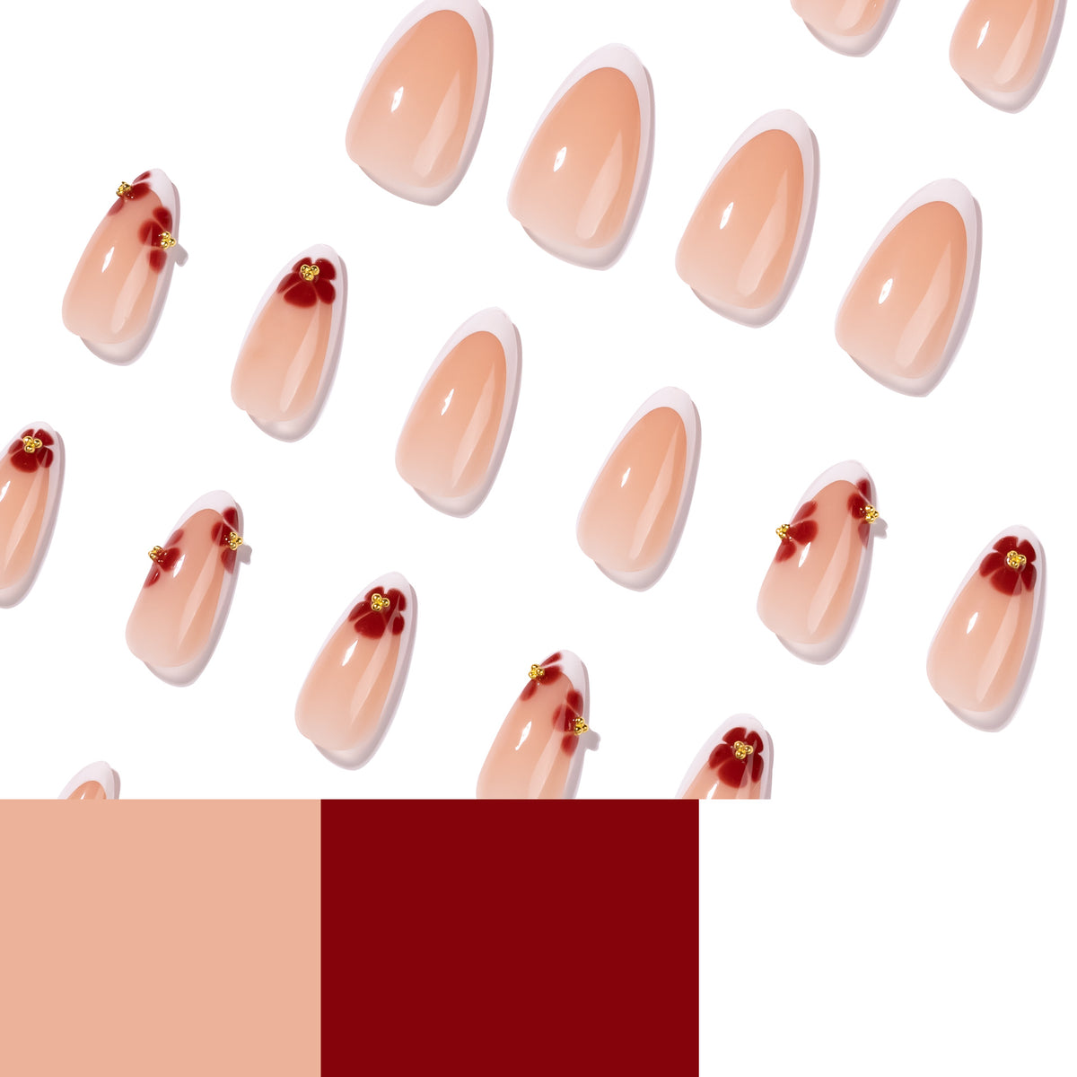 Kunstvolle Stiletto-Nägel mit luxuriösem floralem Design Brehn