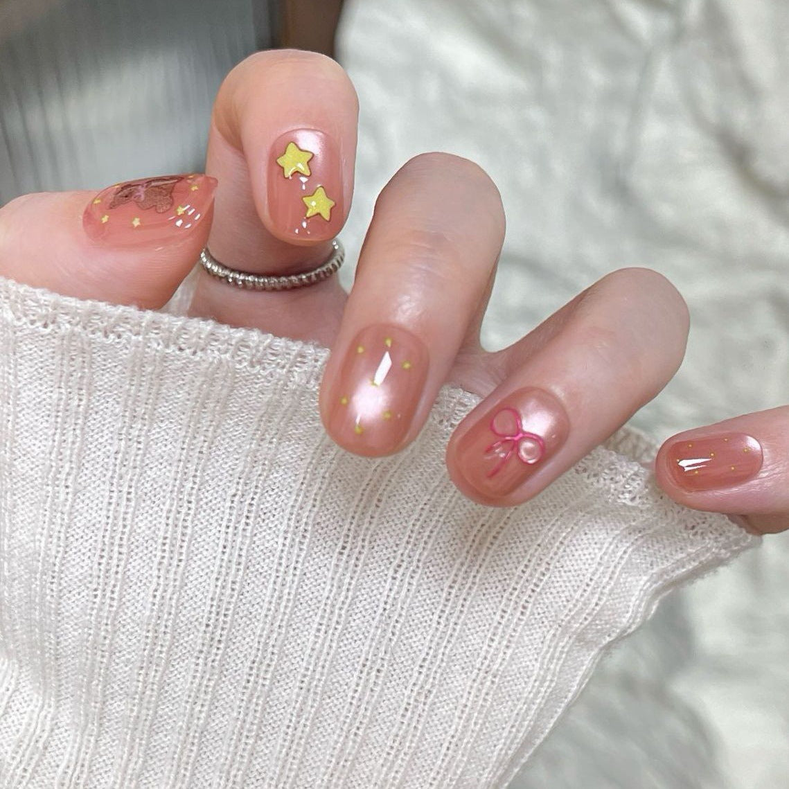 Verspielt Press-On Nagelkunst Brehn
