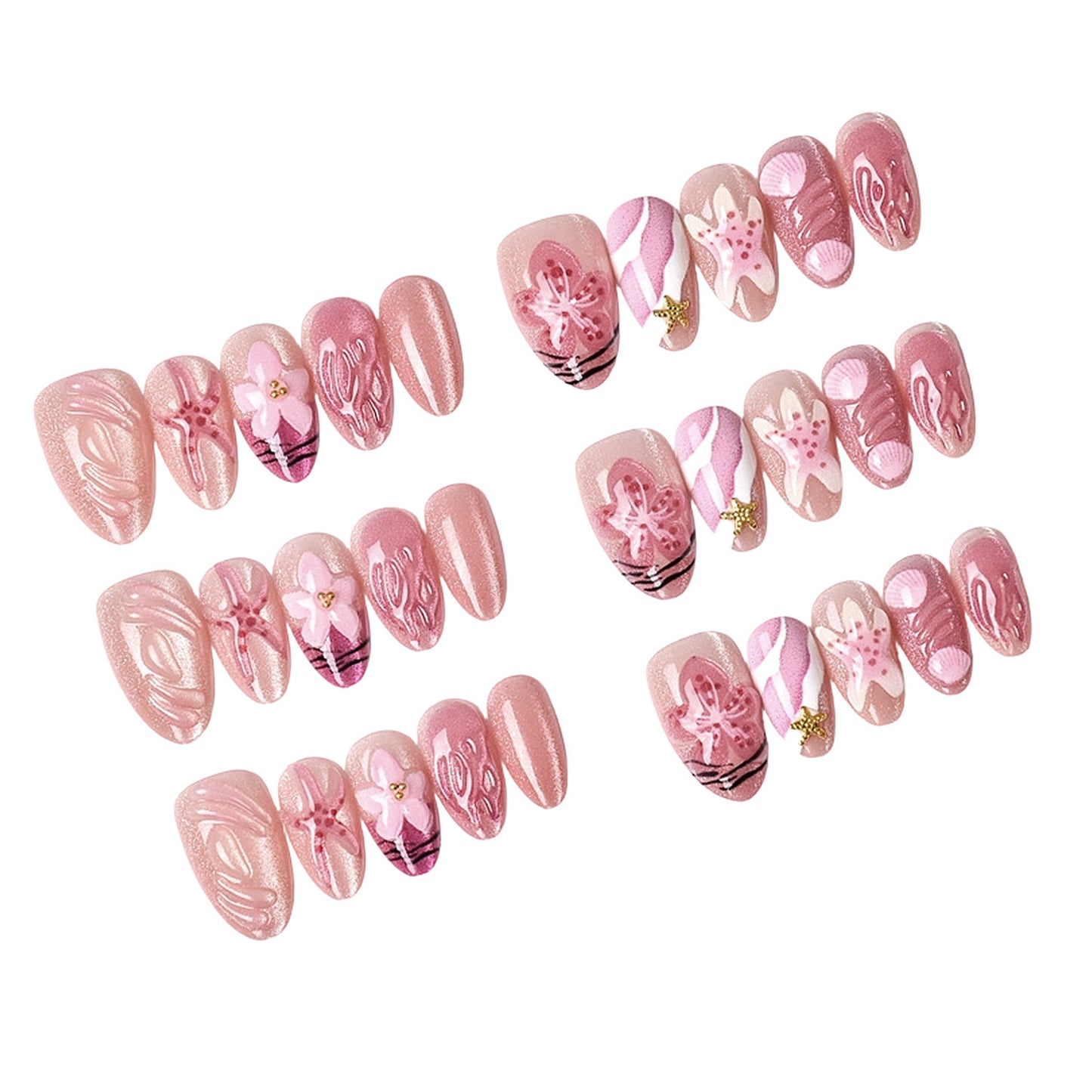 Künstlerisches Floral Design Press-On Nagelset Brehn 1787225204