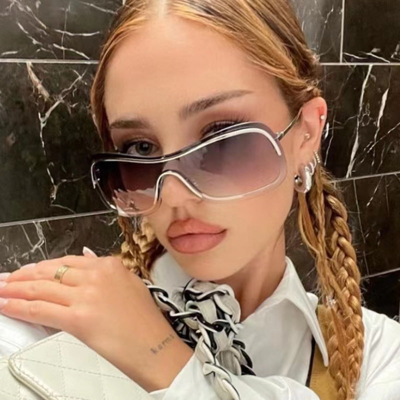Damen große runde Sonnenbrille mit elegantem Metallrahmen Brehn