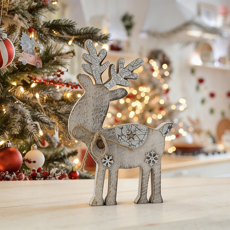 Holz-Rentier-Figurine