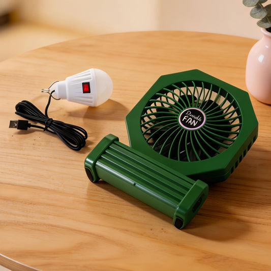 Damen Tragbarer Tischventilator mit USB-Anschluss und einer eleganten Holzbasis Brehn