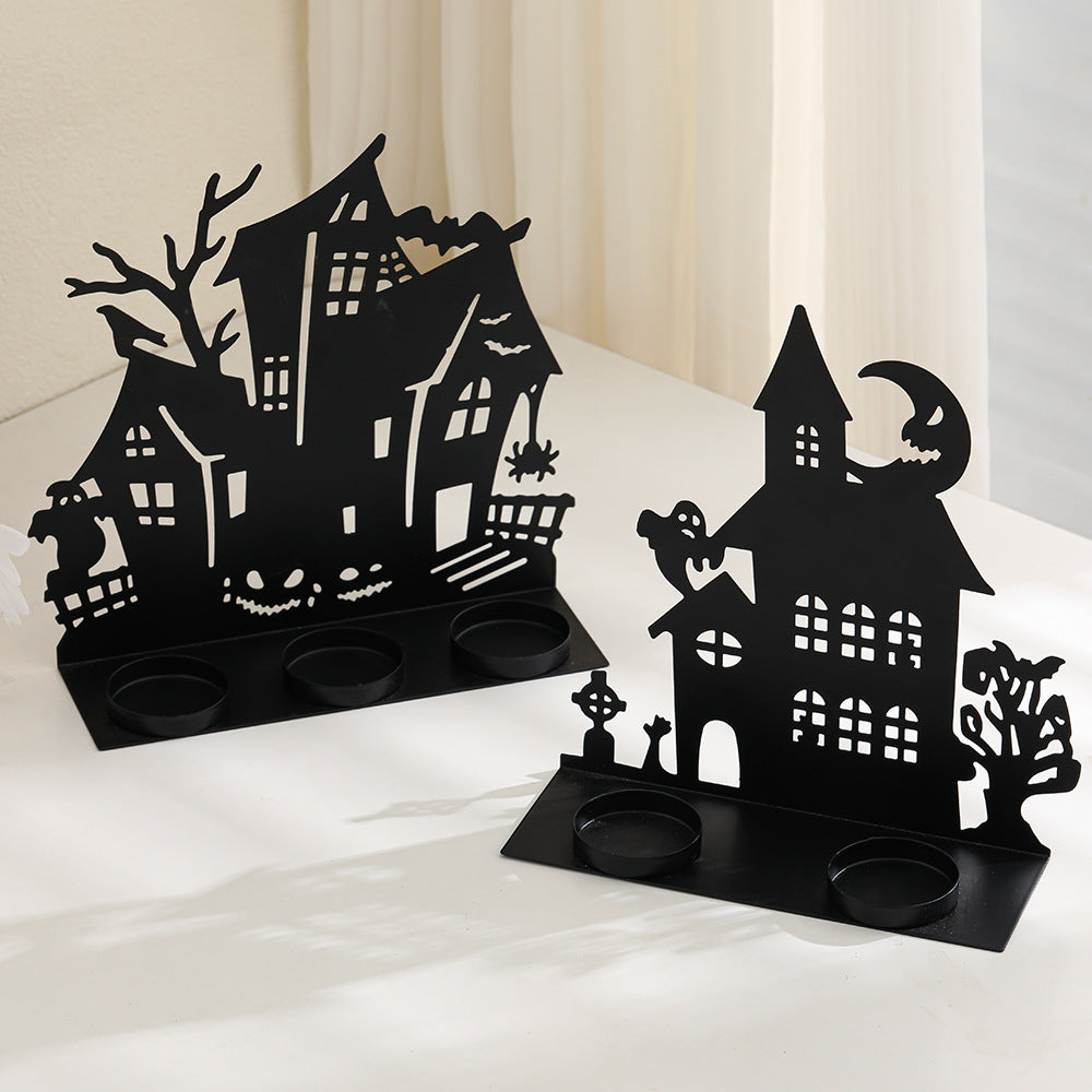 Haunted House Metall Teelichthalter Deko Brehn