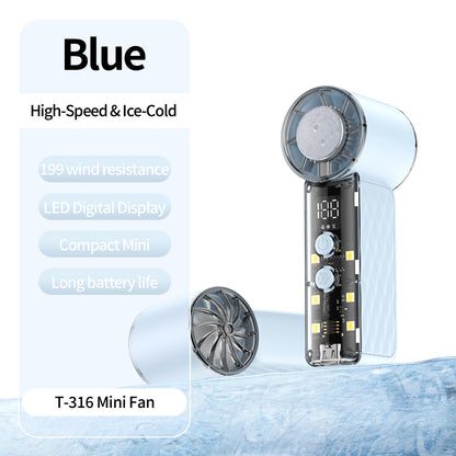 Unisex nan tragbarer Mini-Ventilator mit LED-Anzeige und stufenloser Geschwindigkeitsregelung Brehn