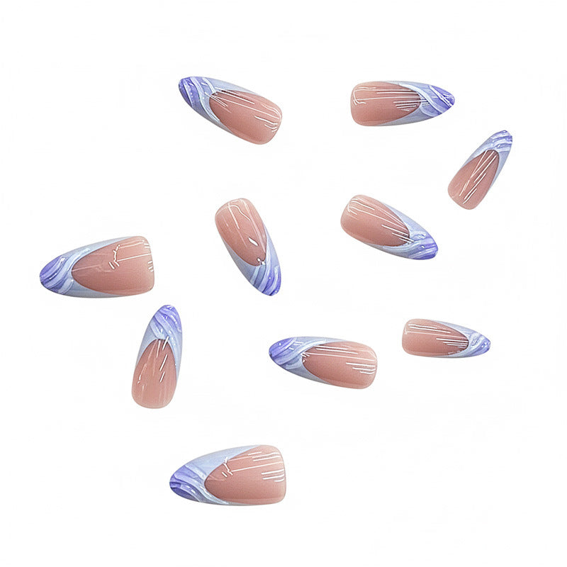 Künstlerisches Aquarell Press-On Nagelset Brehn