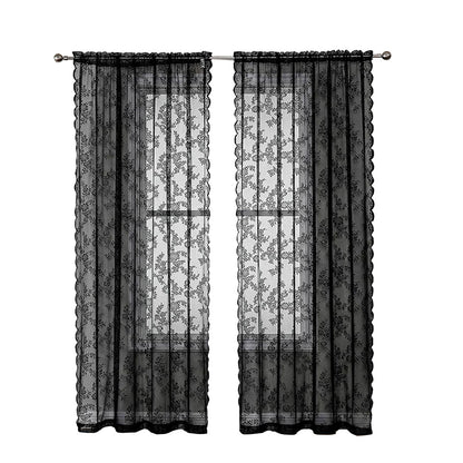 Elegante florale Spitzenfensterbehänge