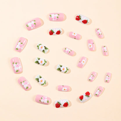 Erdbeer Blumen Nagelkunst Set Brehn