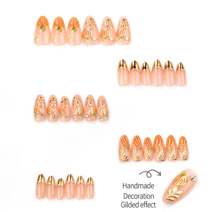Künstlerisches Herbst-Themen Press-On Nagelkunst Set