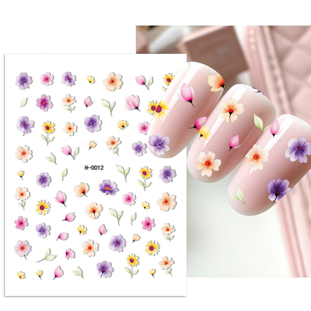 Florales Design Nagelkunst Aufkleber Set