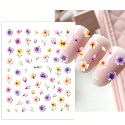 Florales Design Nagelkunst Aufkleber Set