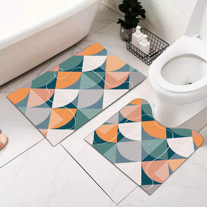 Abstraktes geometrisches Badezimmermatten-Set