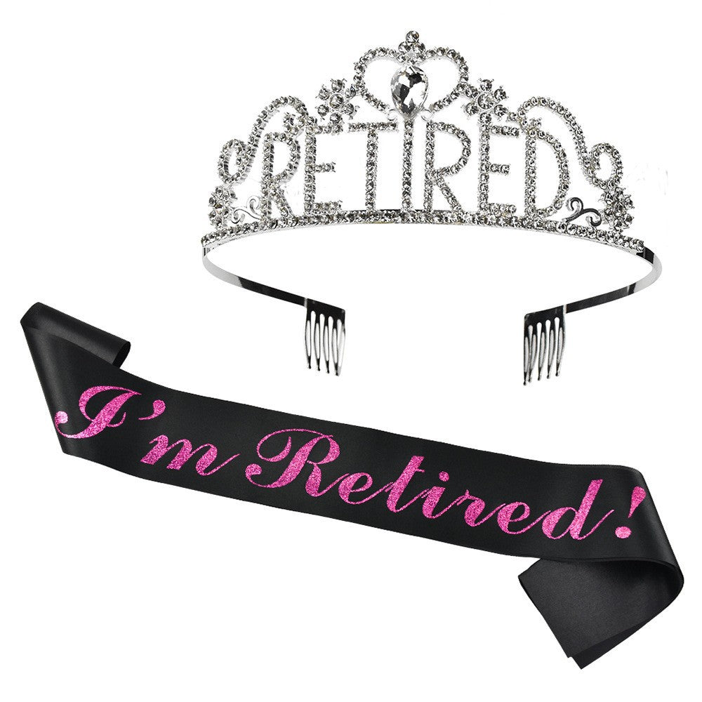Damen Festliche Tiara mit Aufschrift und Satin-Schärpe Brehn
