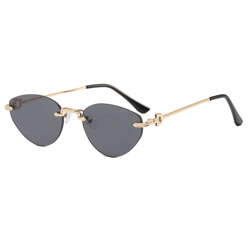 Damen Futuristische Halbrahmen Sonnenbrille Brehn