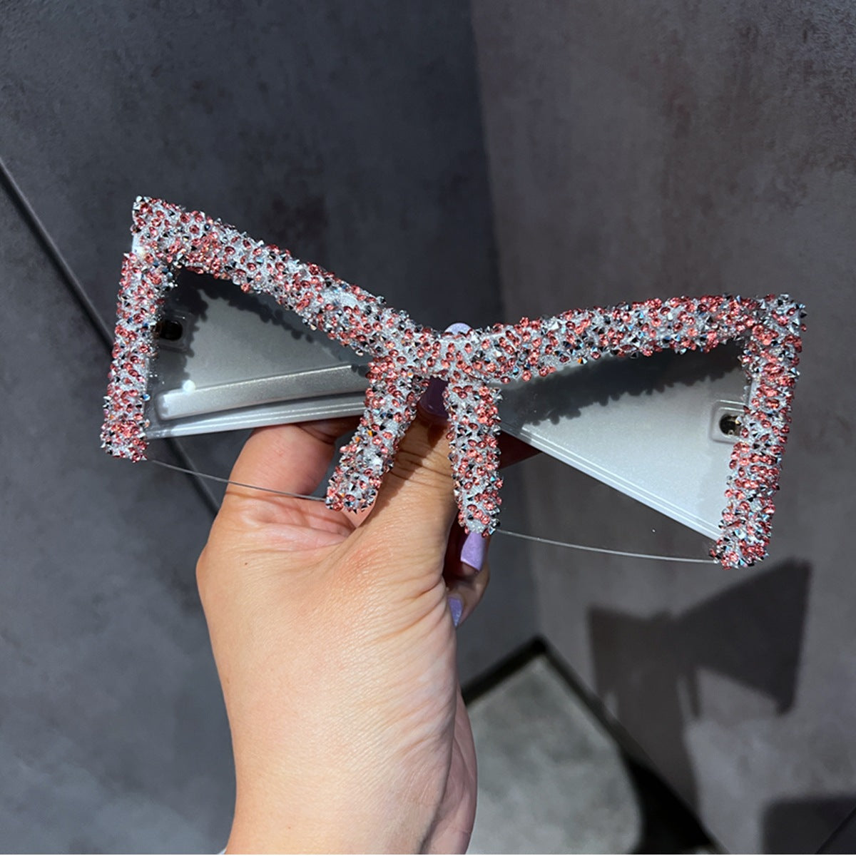 Damen Glamouröse Oversized-Sonnenbrille mit funkelndem Kristallrahmen Brehn