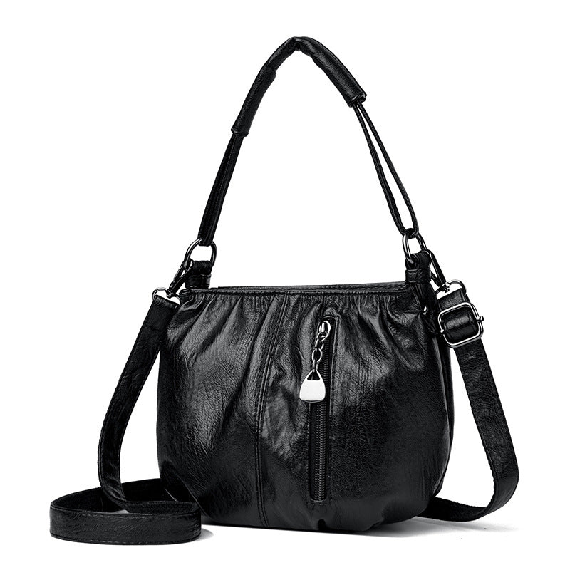 Lässige Leder Schultertasche