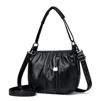 Lässige Leder Schultertasche