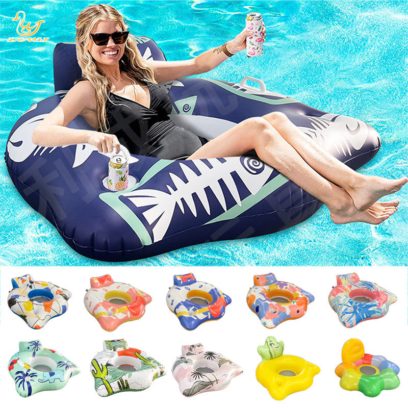 Unisex Aufblasbarer Wassersitz mit integriertem Getränkehalter Brehn
