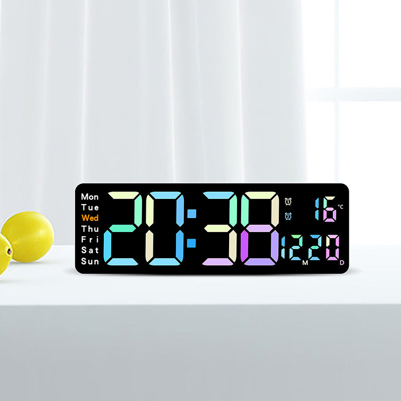 Digitaler Multifunktionswecker mit mehrfarbigem LED-Display und Temperaturanzeige Brehn