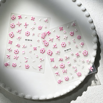 Dekorative 3D Blüten- und Schmetterling-Nagelkunst Charms