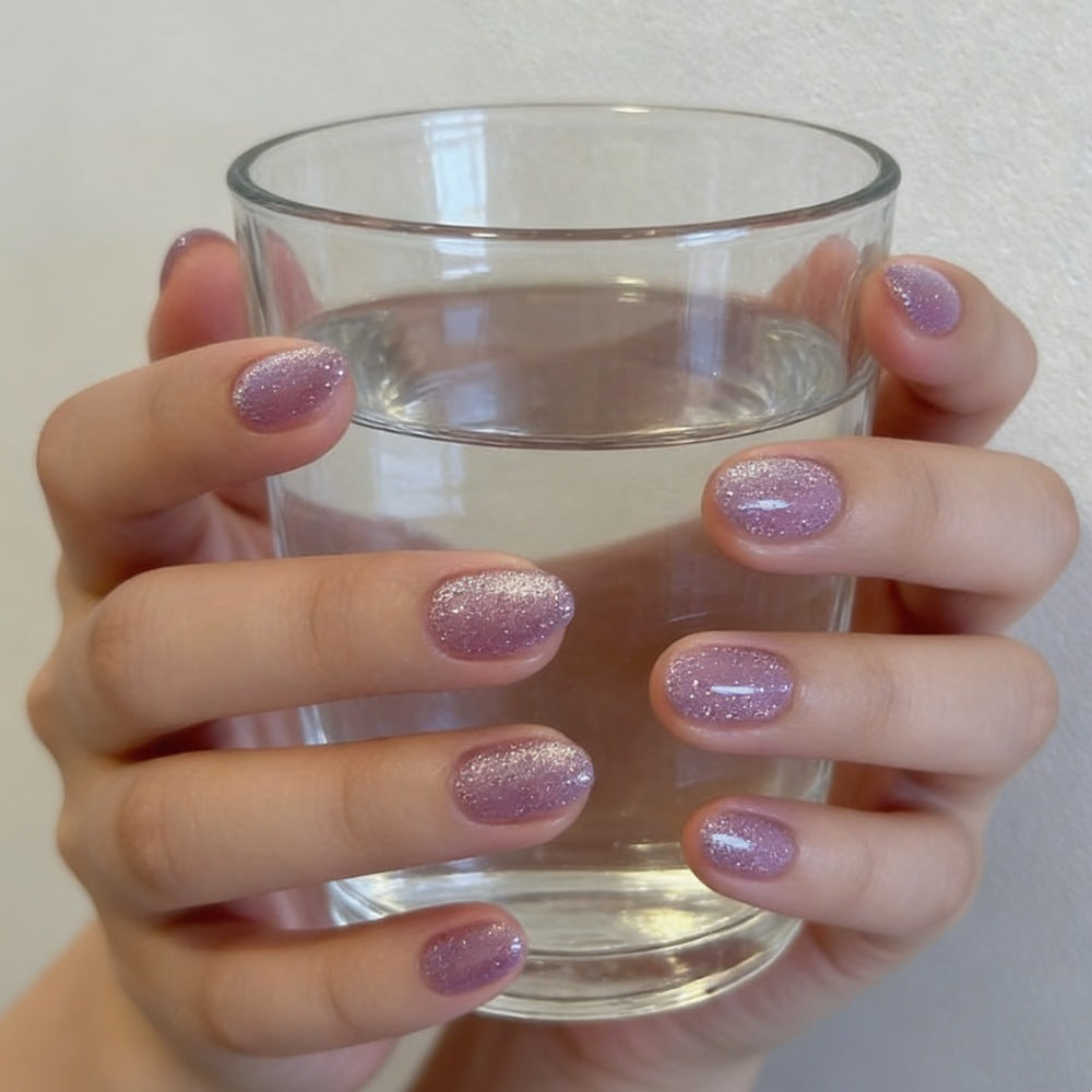 Funkelnd Glänzendes Press-On Nagelset Brehn