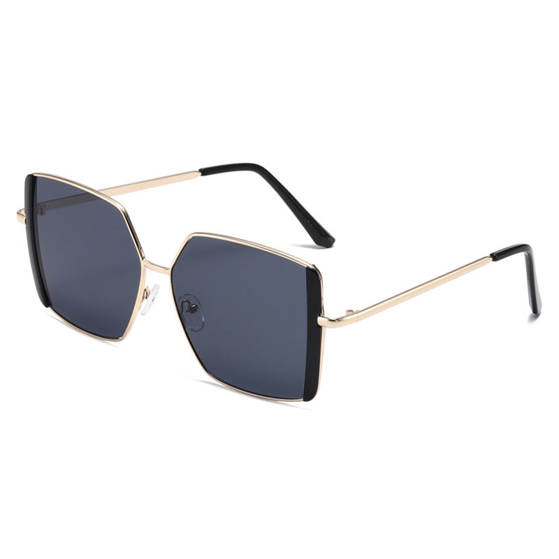 Damen Geometrische Sonnenbrille mit luxuriösem Metallrahmen Brehn