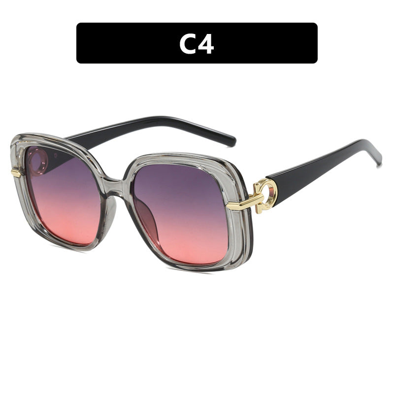 Damen quadratische Sonnenbrille mit luxuriösem Metallakzent Brehn