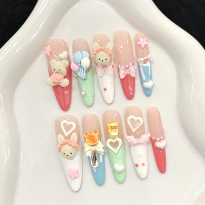 Kreatives thematisches Press-On-Nagelset