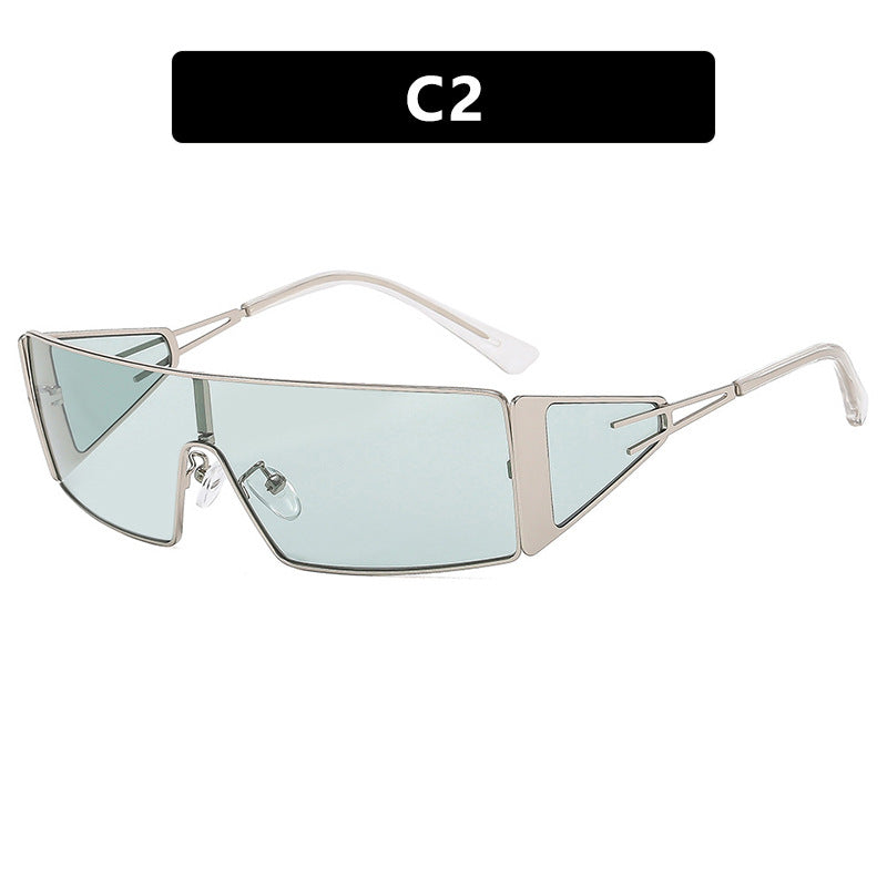 Damen geometrische Sonnenbrille mit futuristischem Design und strapazierfähigem Rahmen Brehn