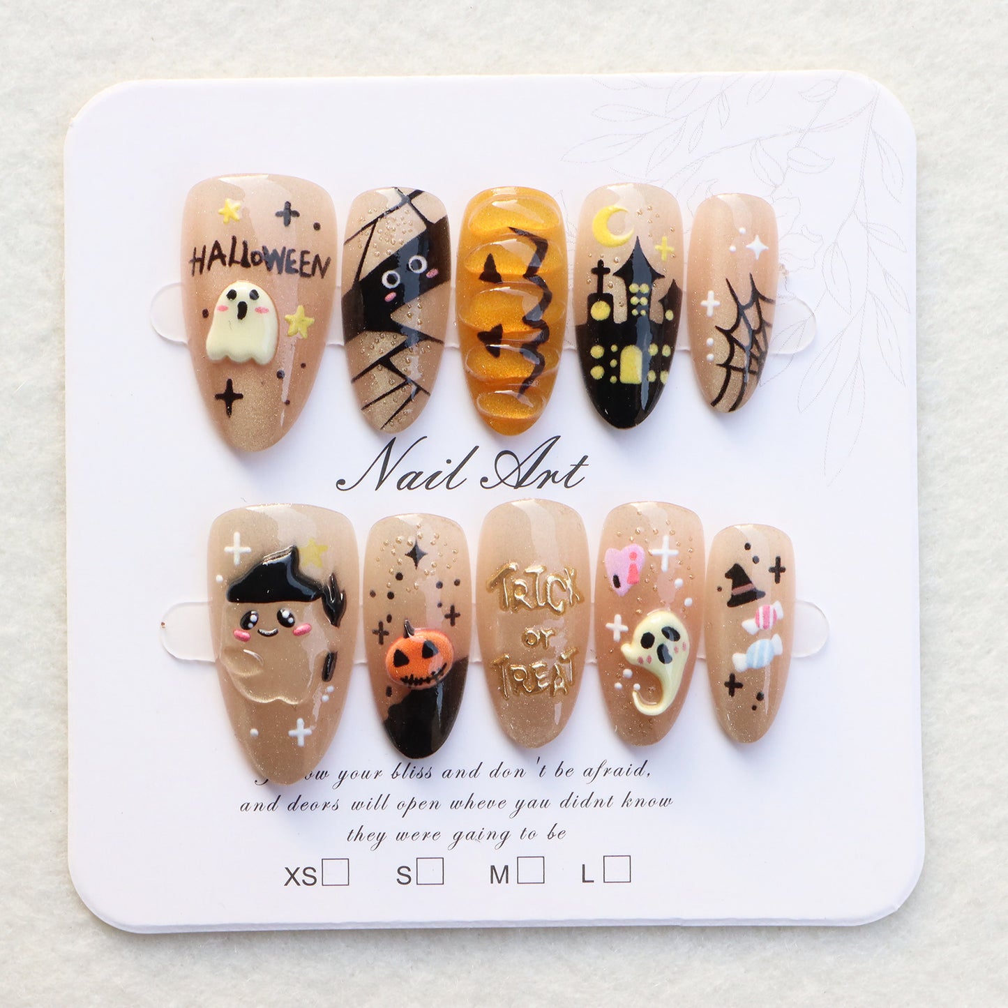 Halloween-Themen Press-On Nail Set Brehn
