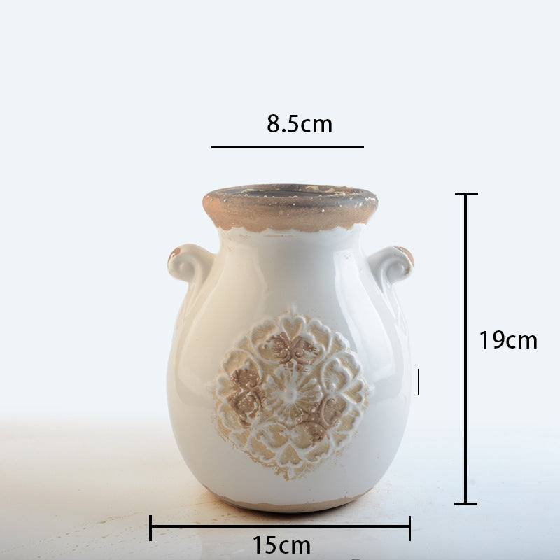 Elegante Keramikvase mit Ziermuster Brehn